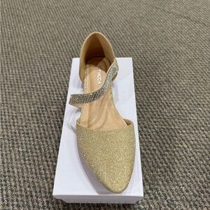 TOP Moda Gold Glitter Flats